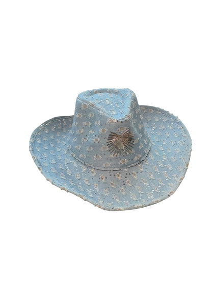 Disco Denim Cowboy Hat Light