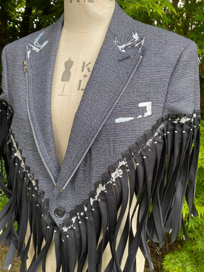 Zip cropped blazer jacket