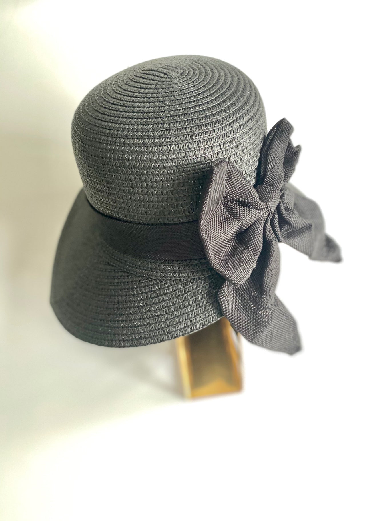 Black Bow Bonnet Hat