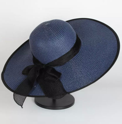 Navy Wide Brim floppy Hat