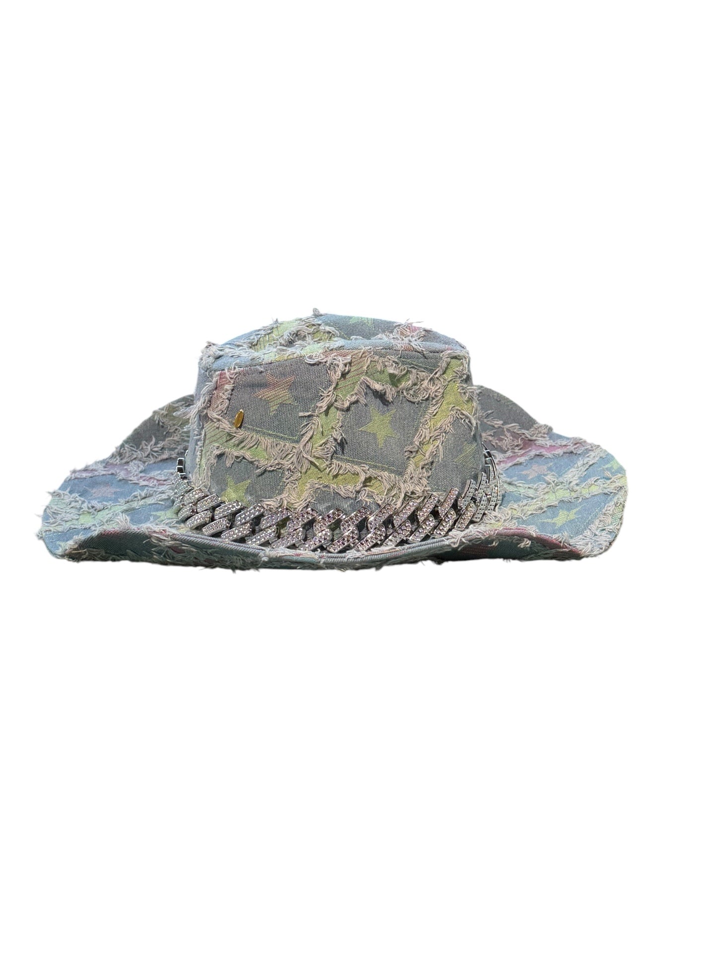 Denim Star Chain Cowboy Hat