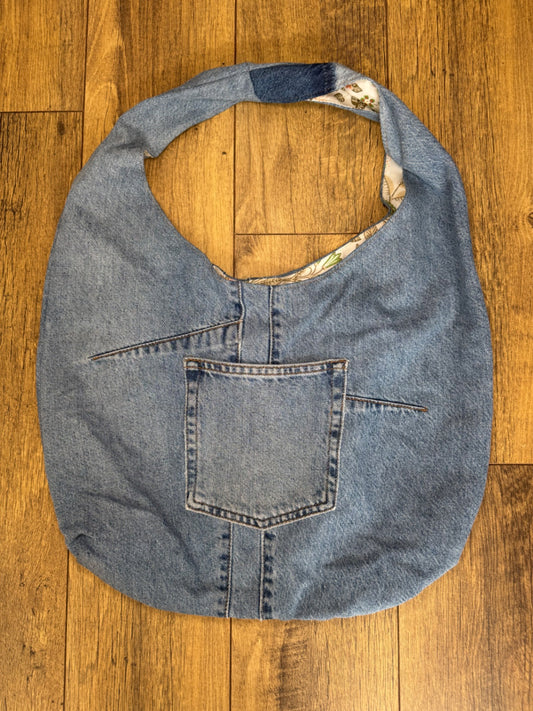 ReMade Denim Lined Shoulder Slouch Bag