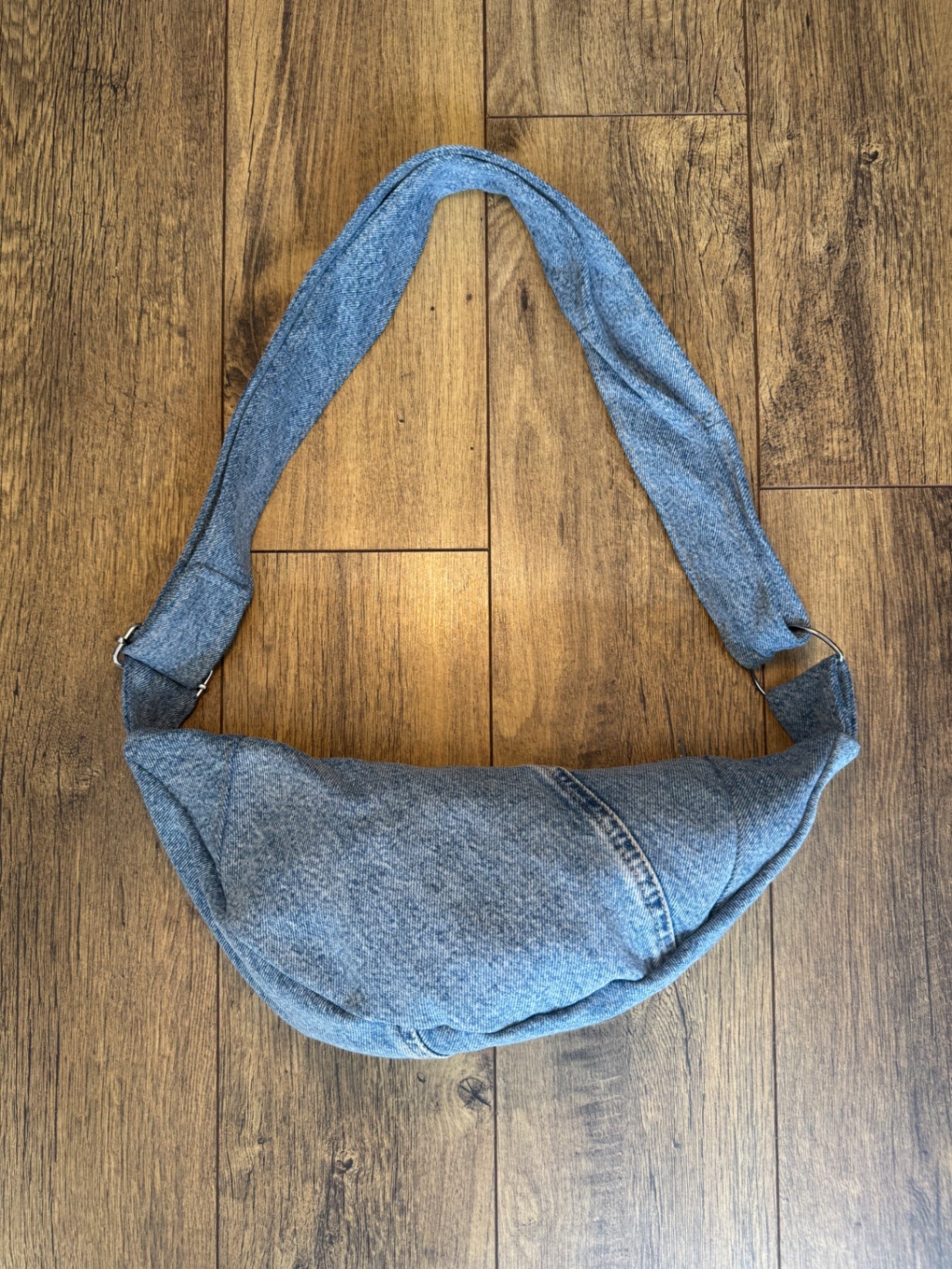 ReMade Denim Crossbody Crescent Bag  