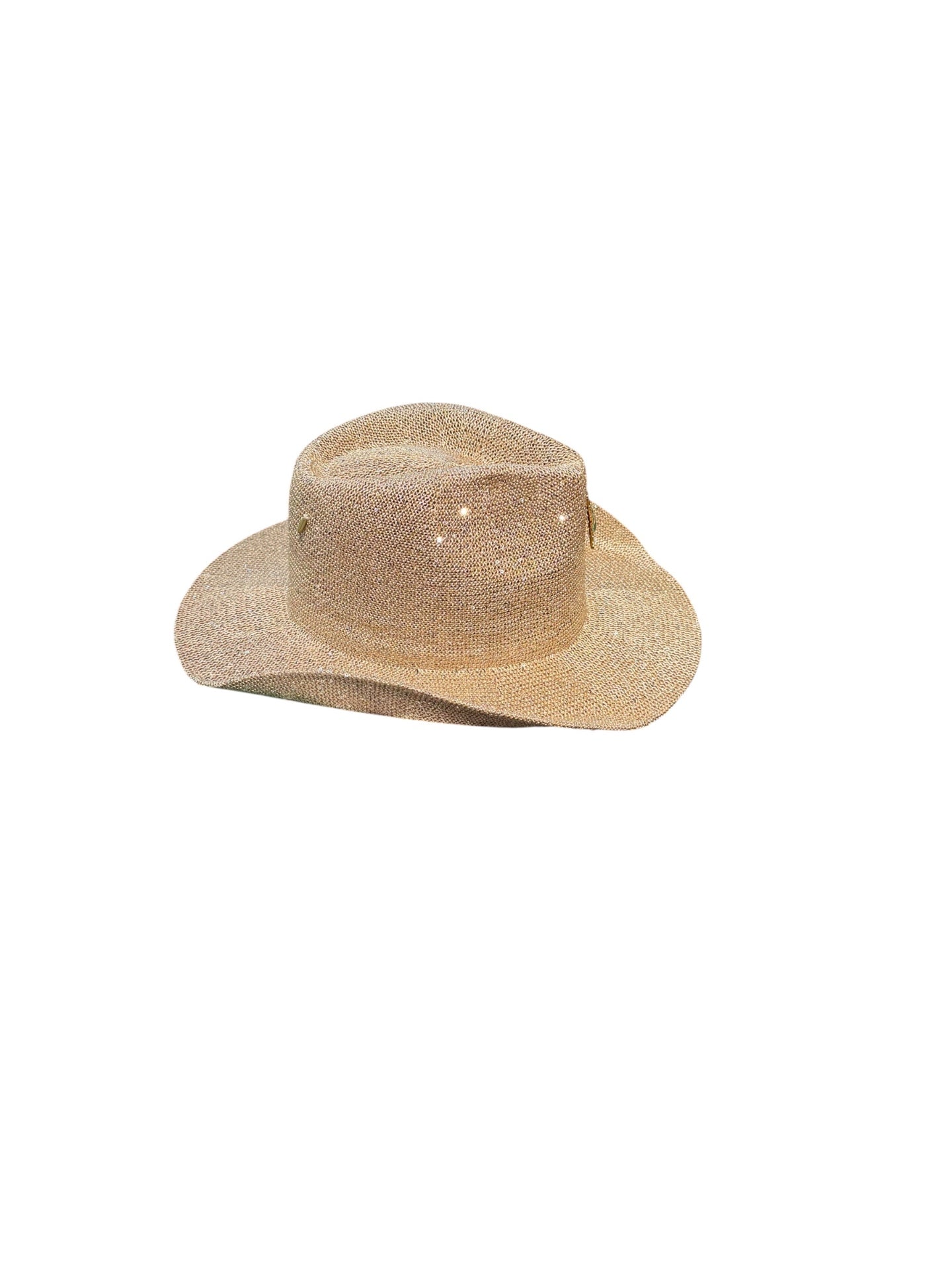 Sequin Sun Charm Cowboy Hat Gold
