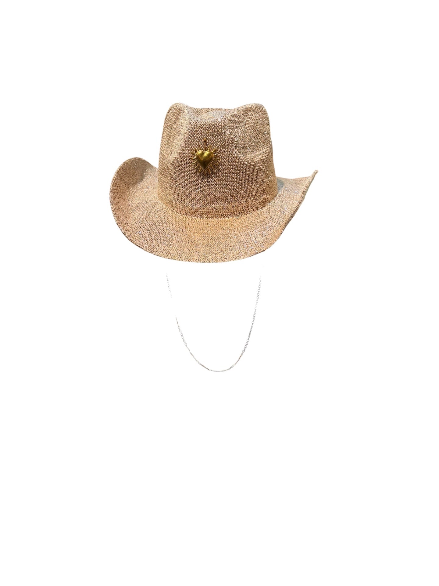 Sequin Sun Charm Cowboy Hat Gold