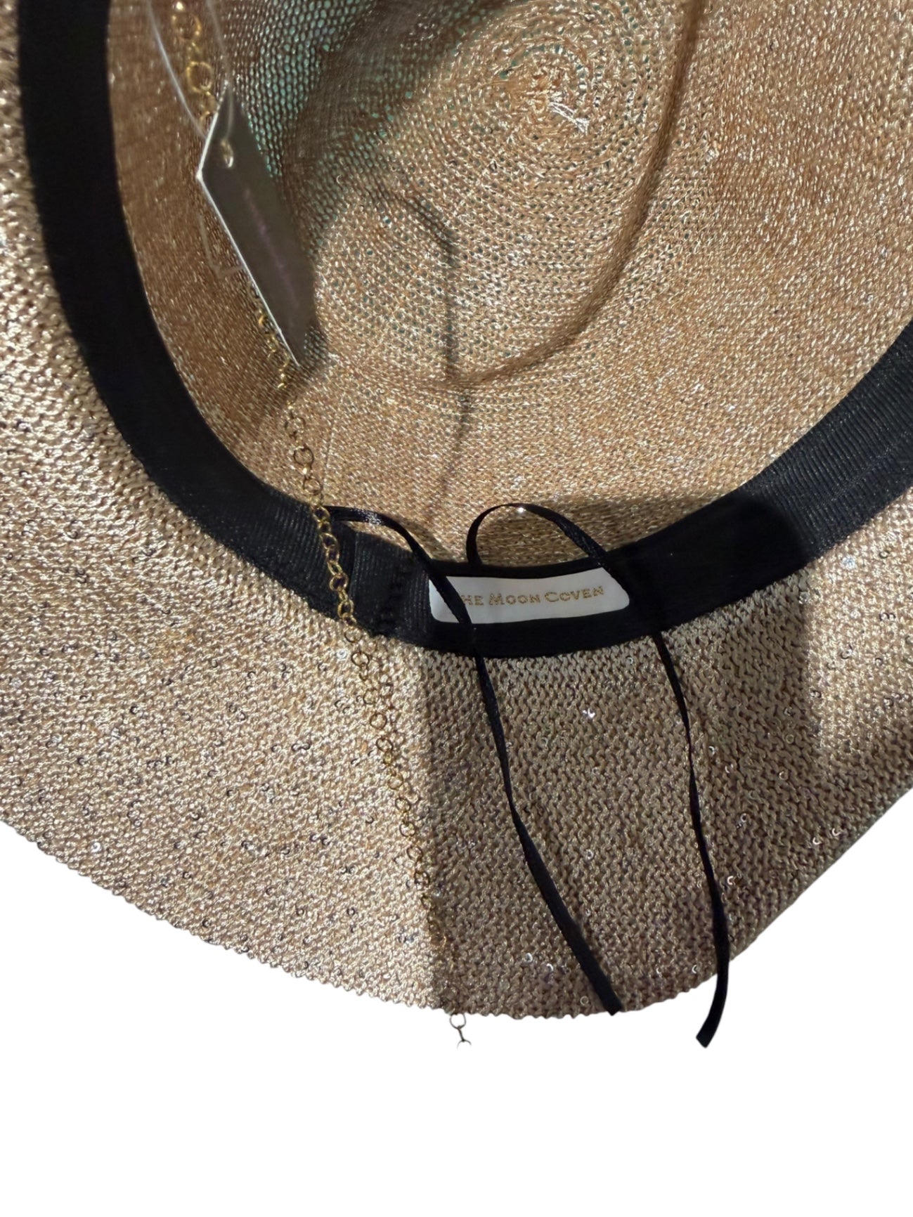 Sequin Sun Charm Cowboy Hat Gold