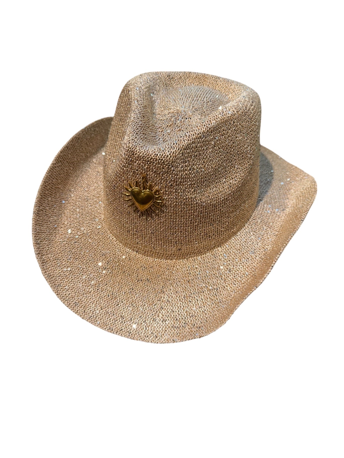 Sequin Sun Charm Cowboy Hat Gold