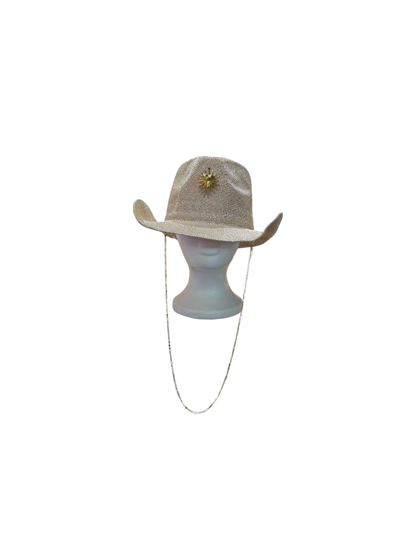 Sequin Sun Charm Cowboy Hat Gold