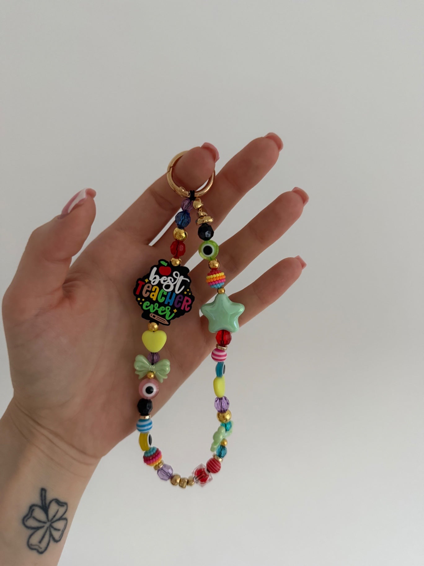 ‘Best teacher’ phone charm - gold