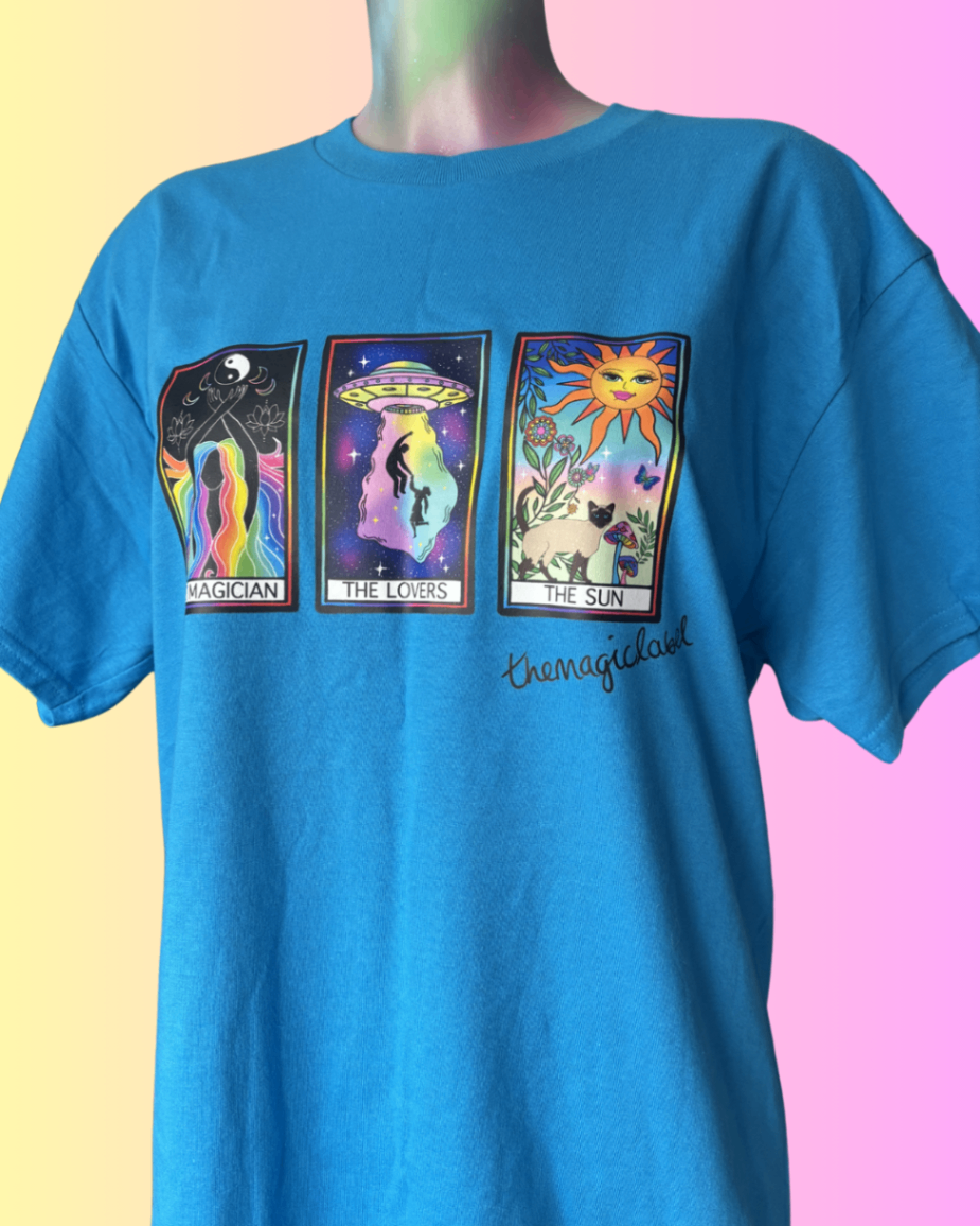 Blue tarot top size large - THE MAGIC LABEL