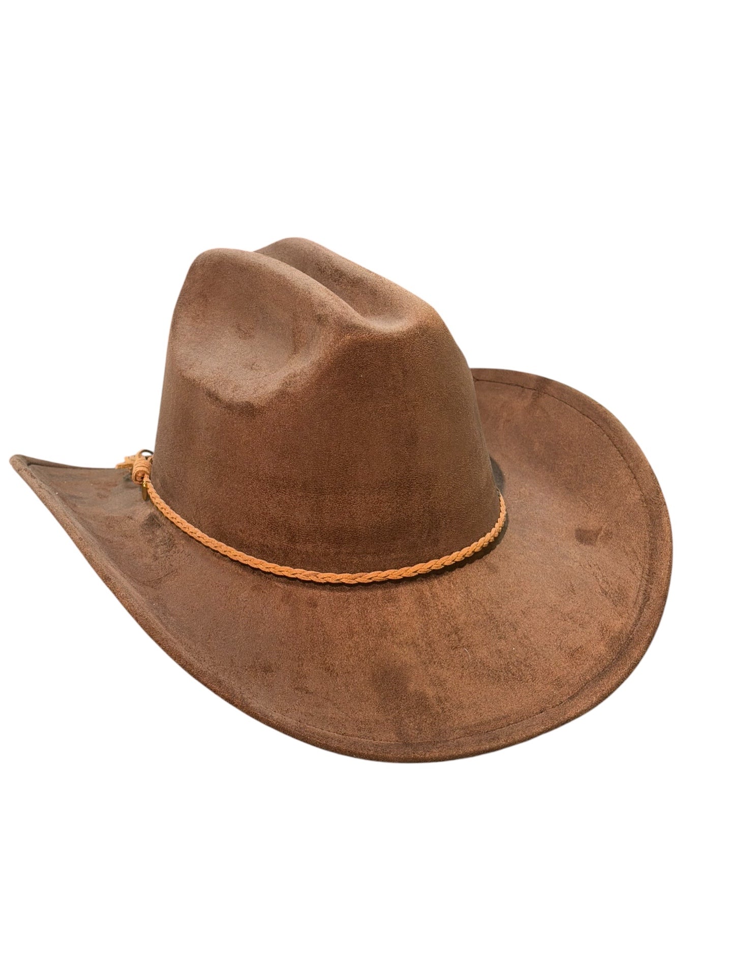 Brown Suede Style Cowboy Hat Adjustable