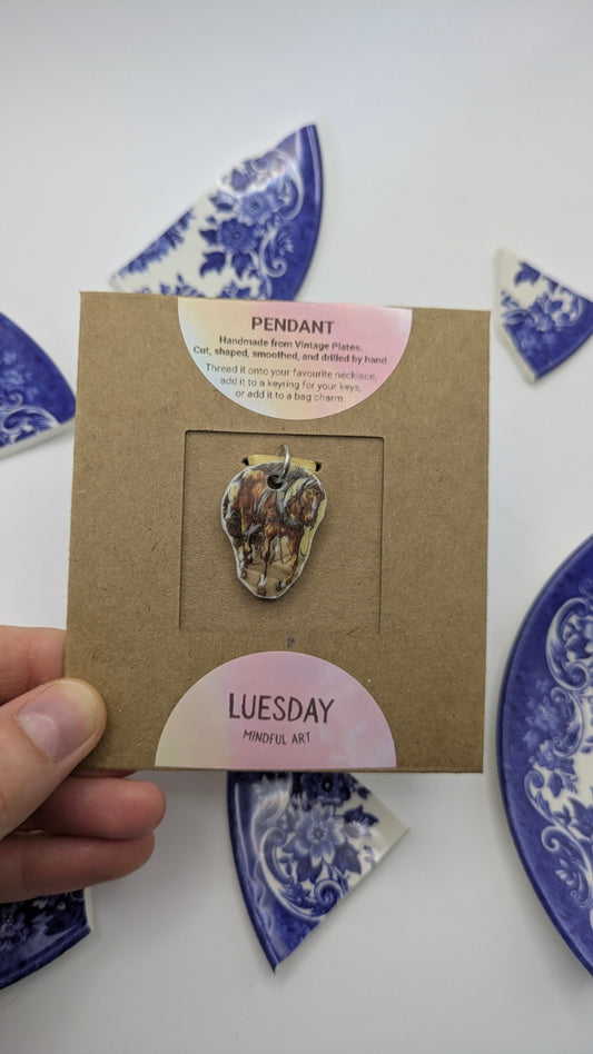 Pendant | Made from Vintage Plates
