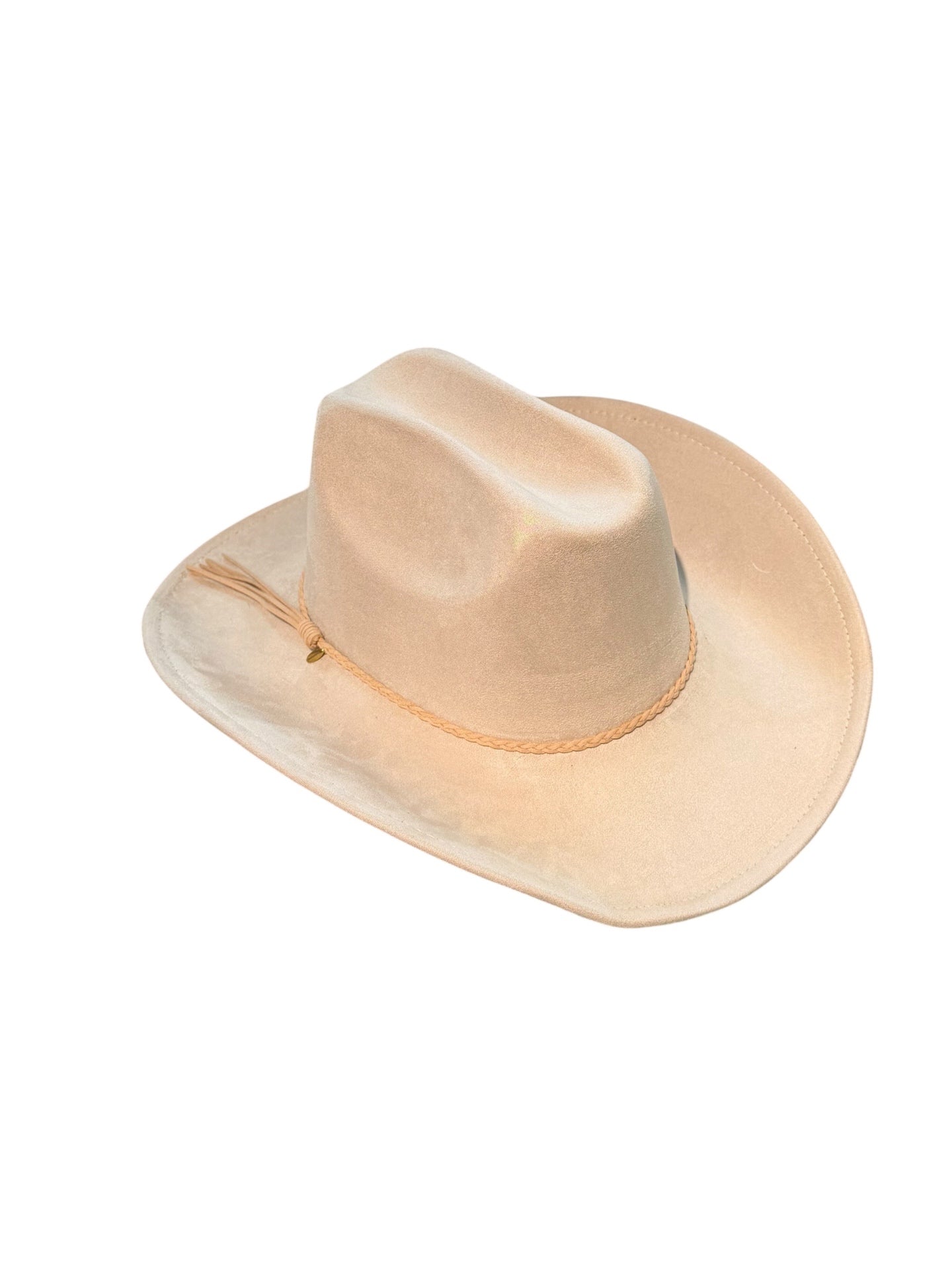 Cream Suede Style Cowboy Hat Adjustable