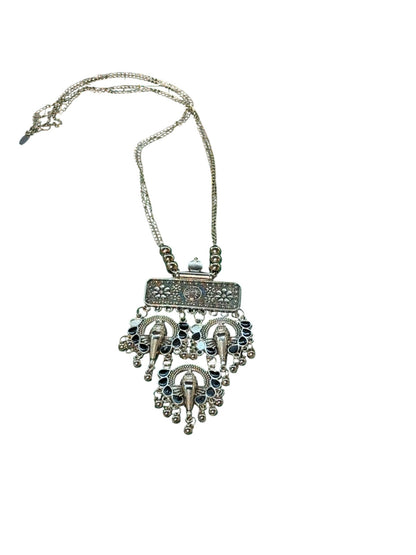 Bali Elephant Vintage Silver Necklace 