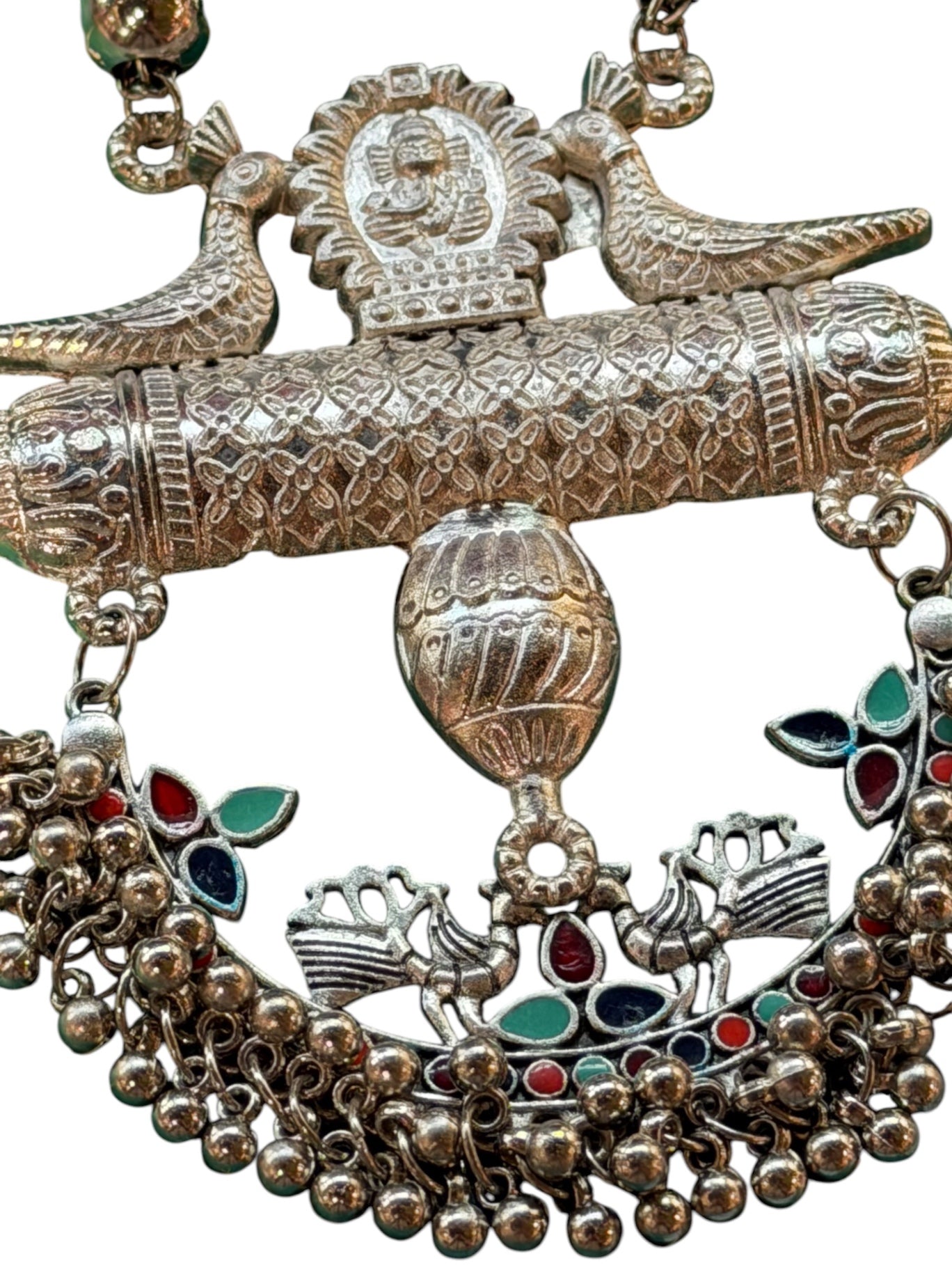 Bali Peacock Vintage Silver Necklace