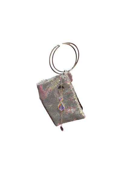 Silver Crystal Bag with Moon Brown Agate