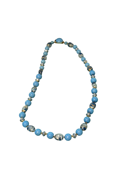 Vintage Blue Bead Necklace