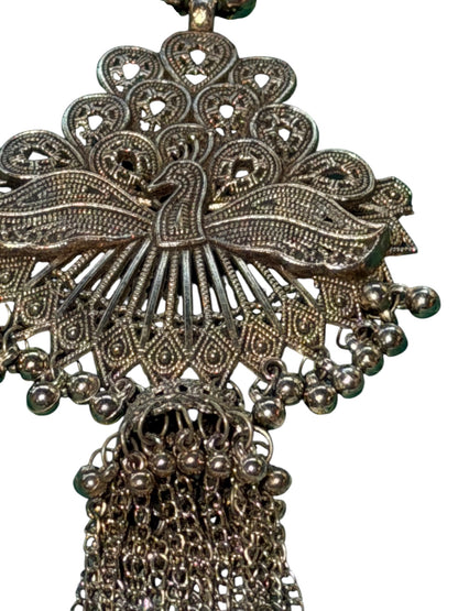 Bali Peacock Vintage Silver Necklace