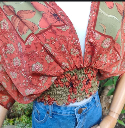 Es Cana Grecian Top - Rust mix