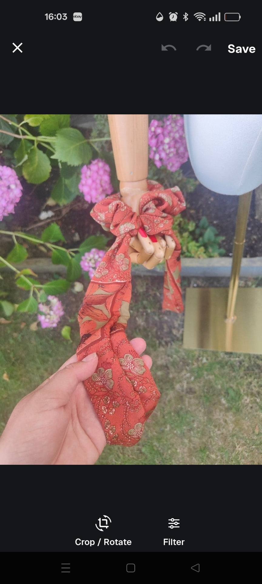 Es Cana scrunchie with scarf - matches top
