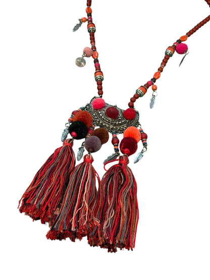 Vintage Ethnic Tassel Necklace 