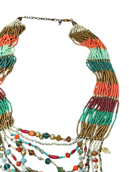 Vintage Beaded Charm Necklace 