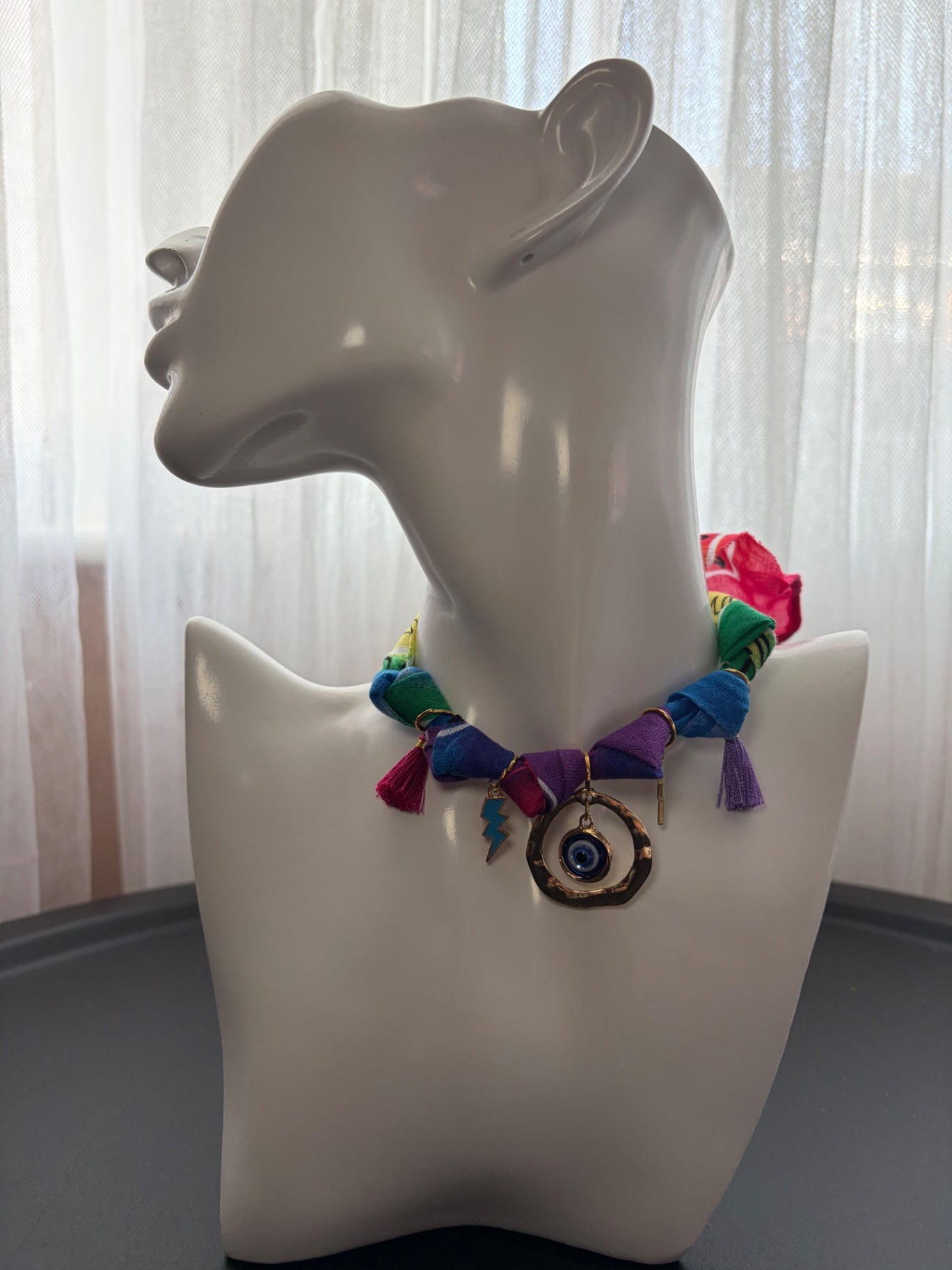 Colourful bandana necklace 