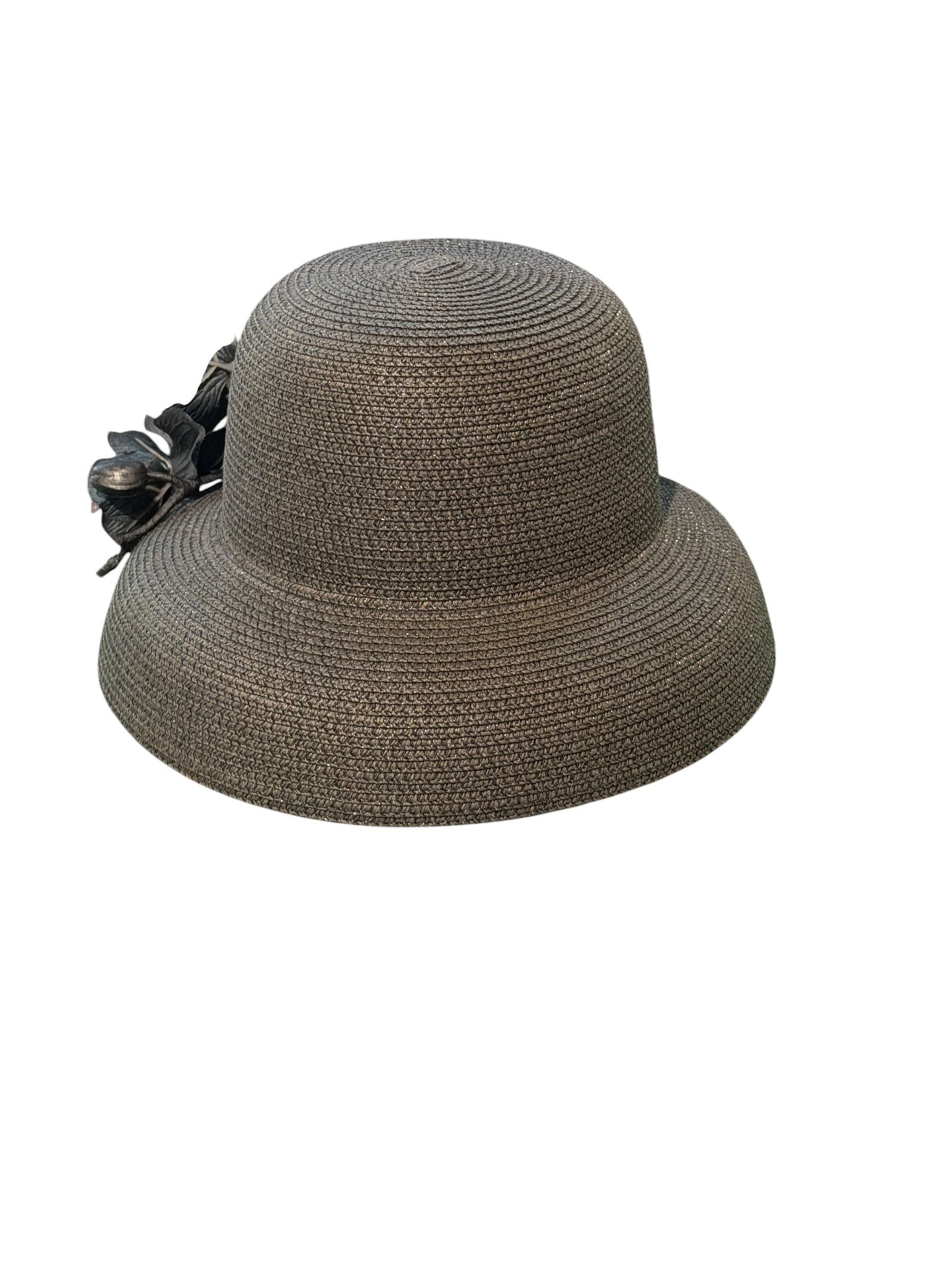 Black Straw Orchid Hat