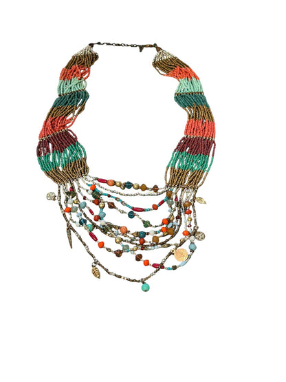 Vintage Beaded Charm Necklace 