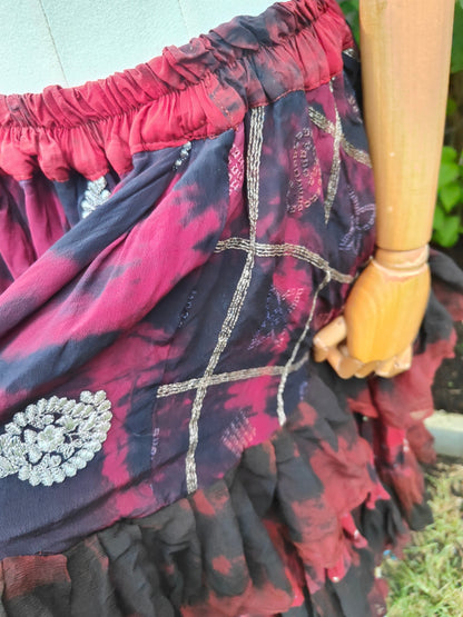 Wanderlust maxi tired skirt -Red