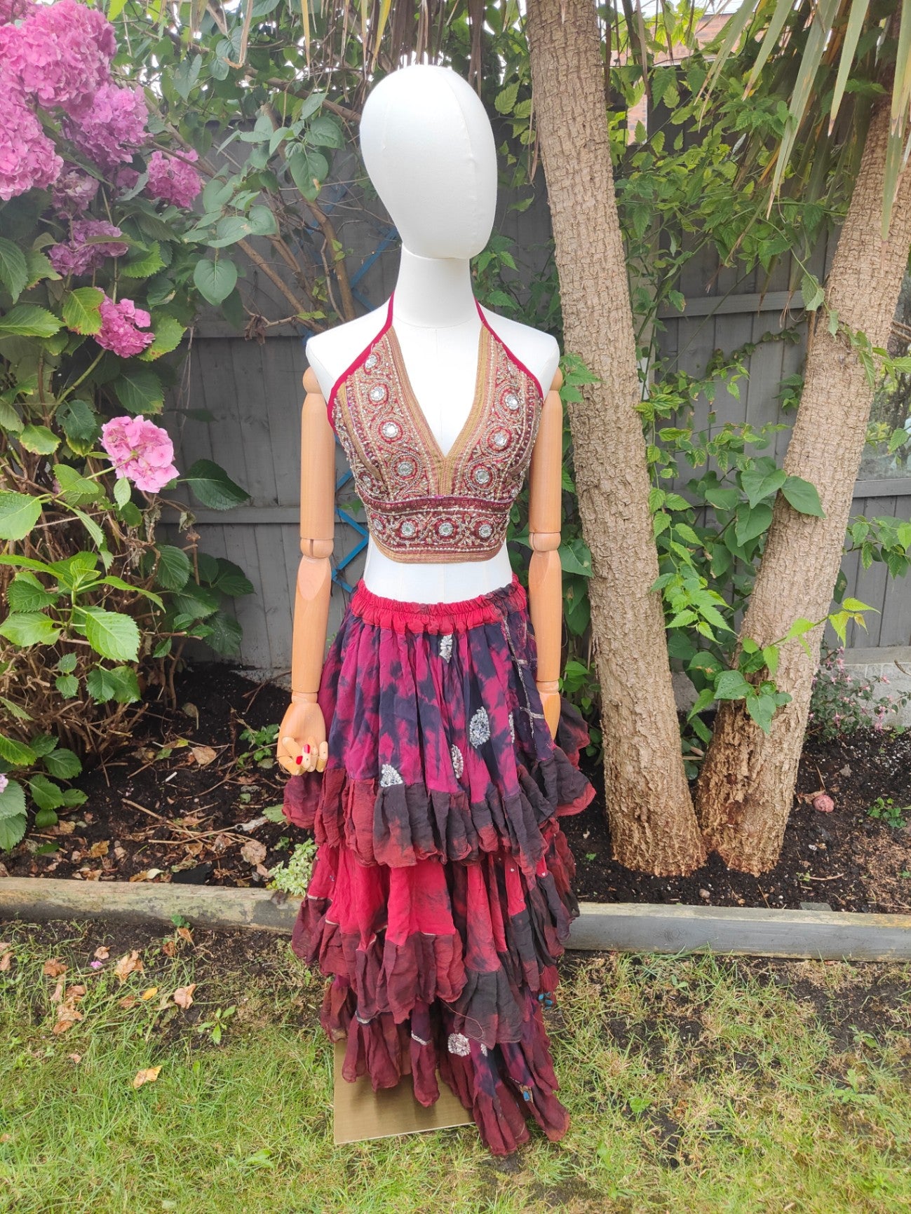 Wanderlust maxi tired skirt -Red
