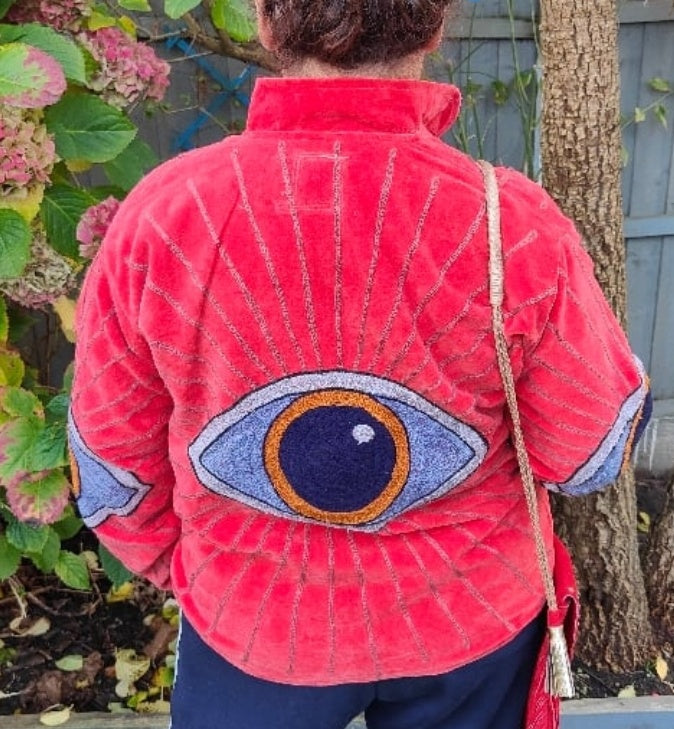 Wanderlust evil eye protection jacket 