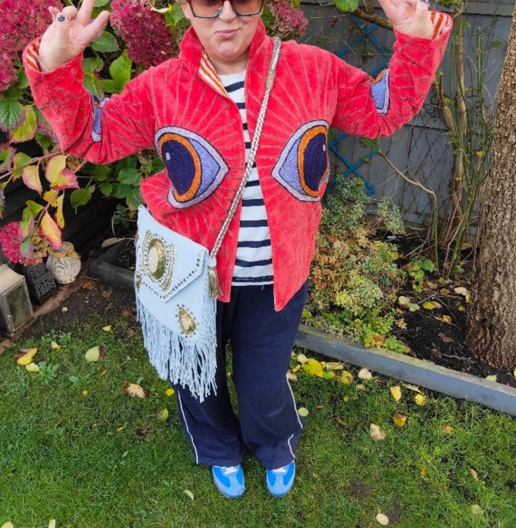 Wanderlust evil eye protection jacket 