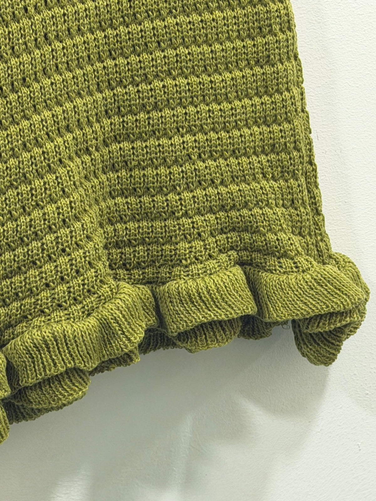 Green Crochet Dress With Shell Detail