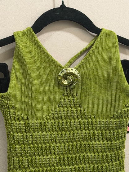 Green Crochet Dress With Shell Detail