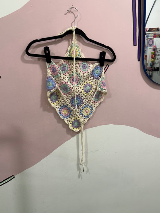 Cream Pastel Crochet Top