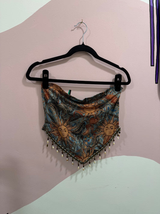 Sun Tassel Mesh Top