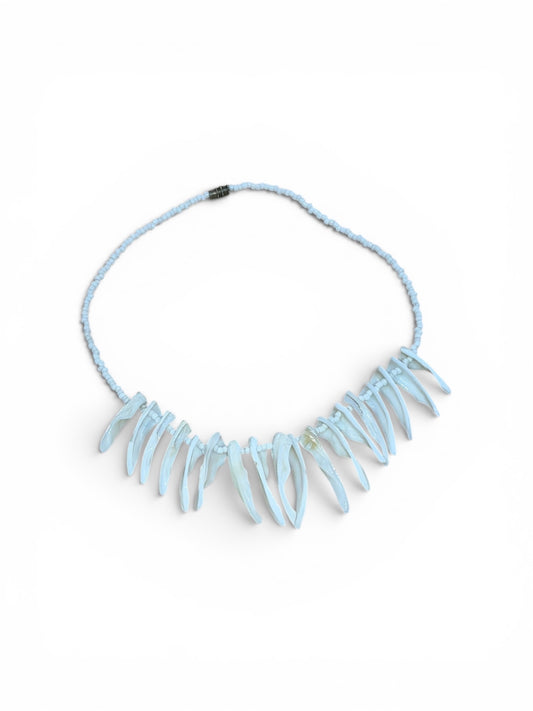 Vintage White Shell Bead Necklace 