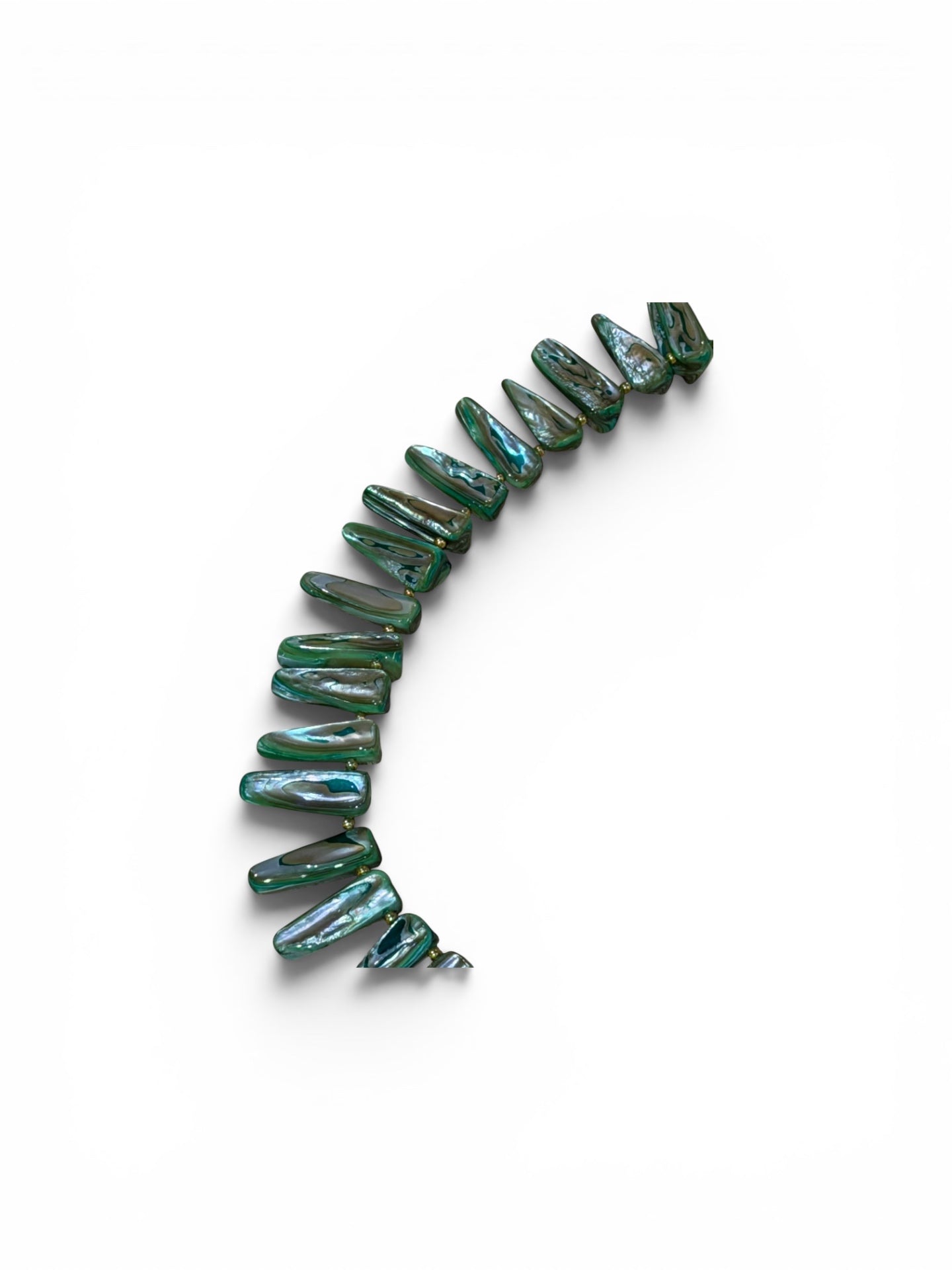 Vintage Green Bead Necklace 