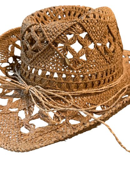 Conch Shell Beach Hat Beige Gold