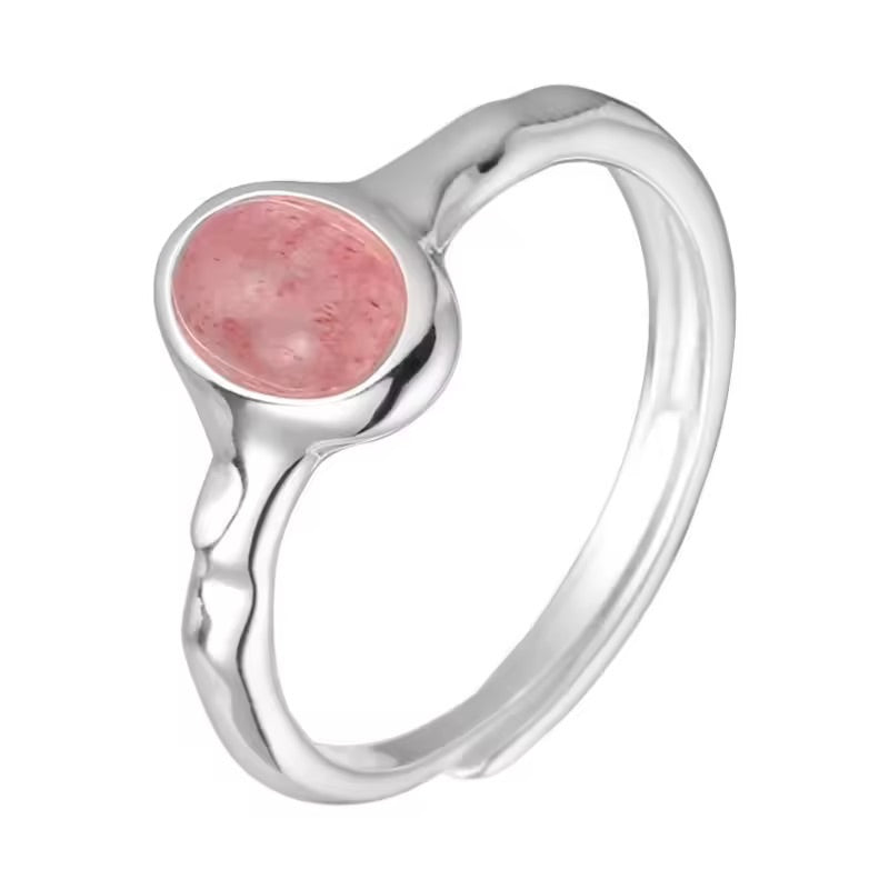 Rose Quartz Silver Ring