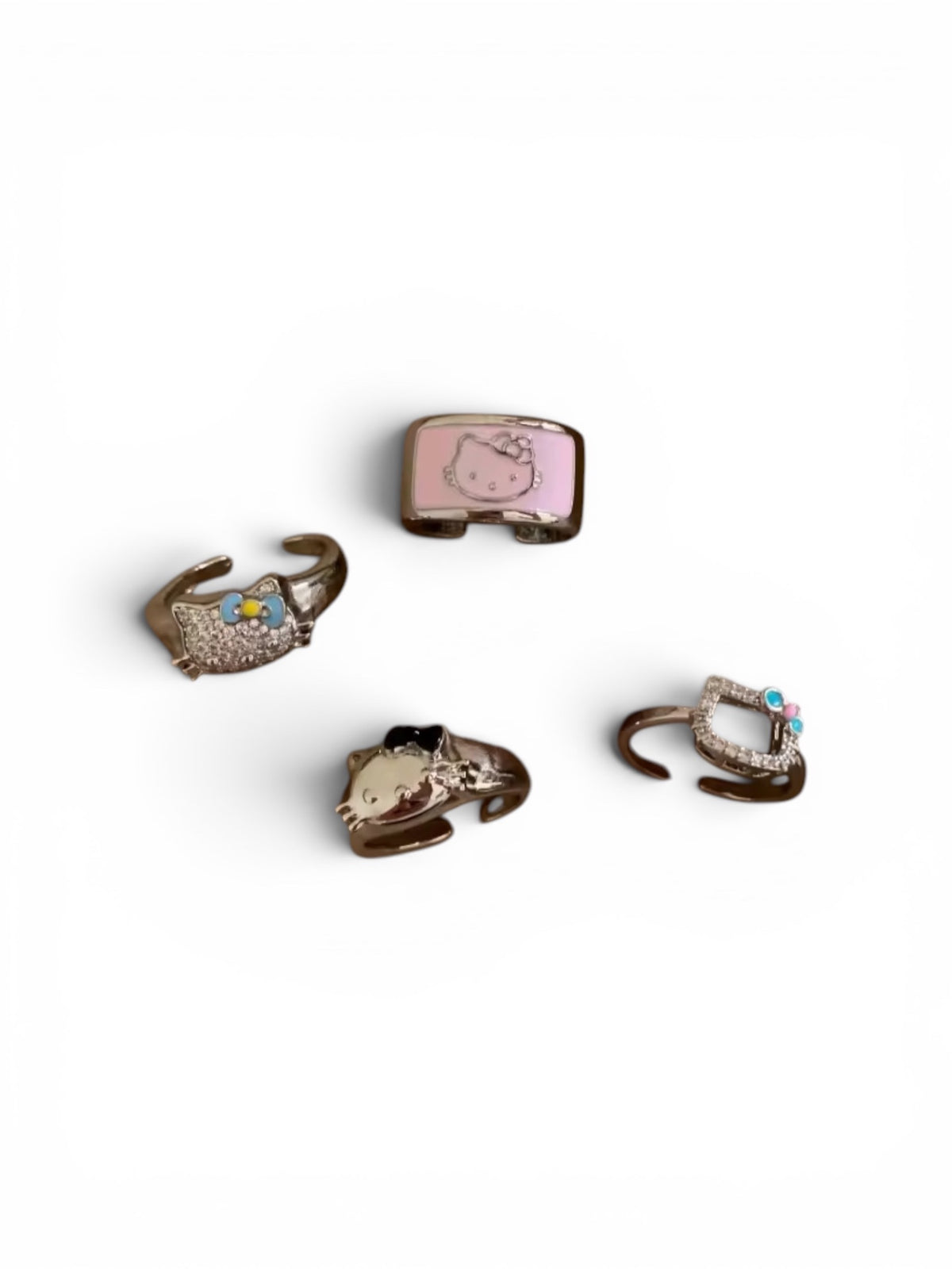 Hello Kitty Blue Bow Silver Ring