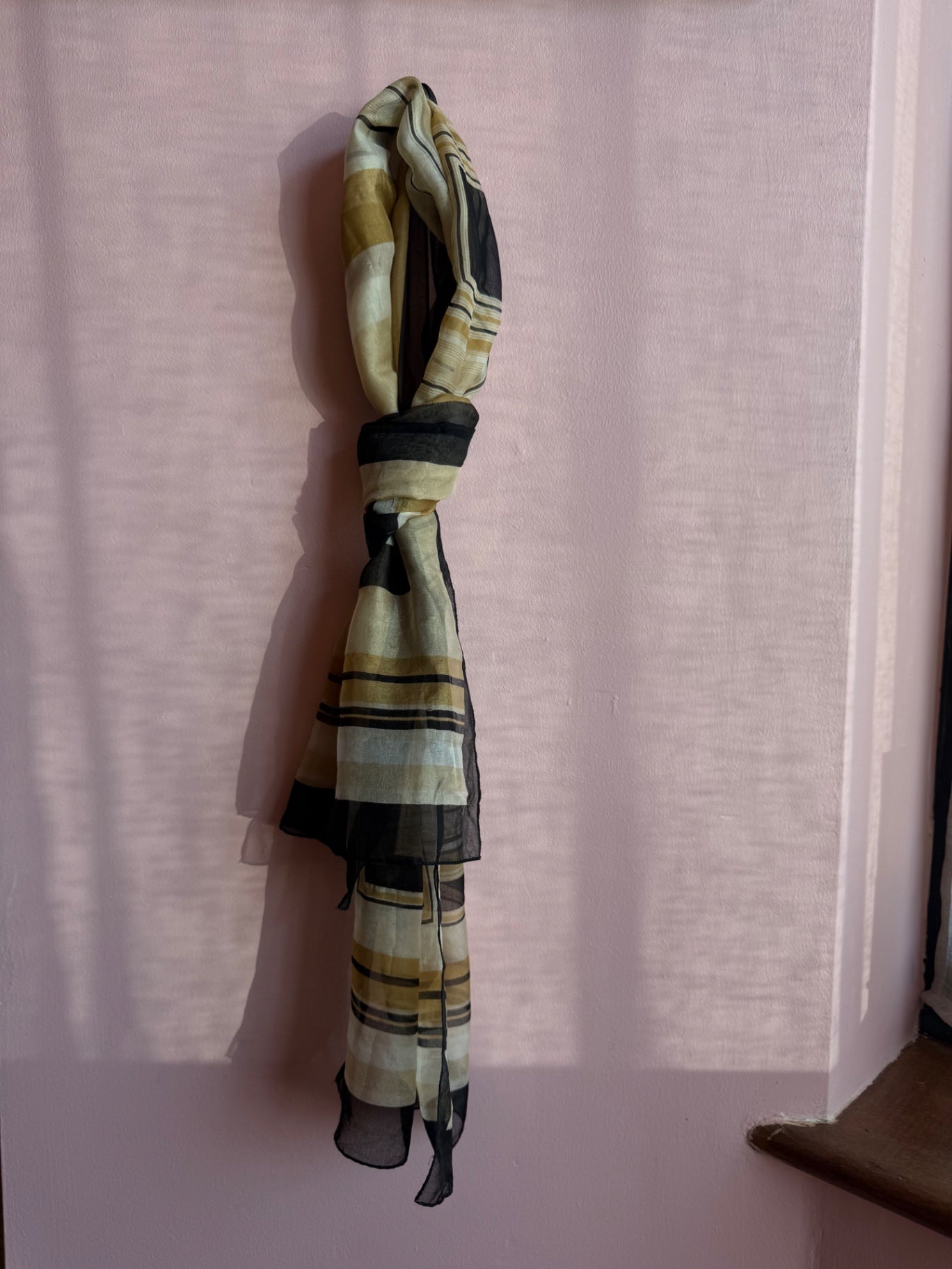 Brown Square Print Scarf 