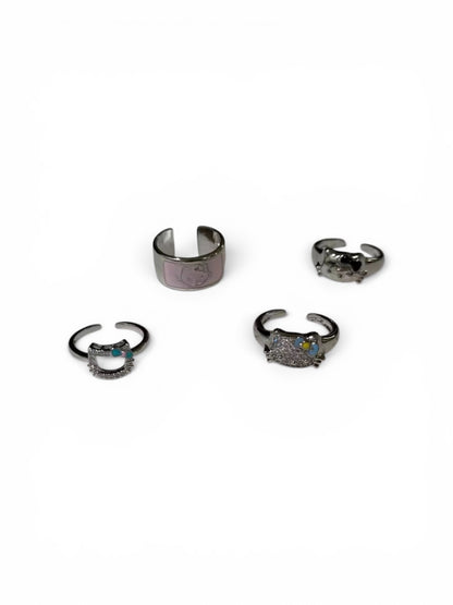 Hello Kitty Silver Crystal Ring