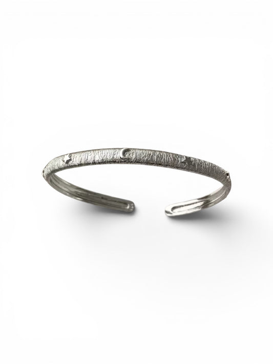 Moon Star Bangle Silver