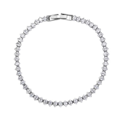 Astral Marquise-cut Zirconia Tennis Bracelet Silver