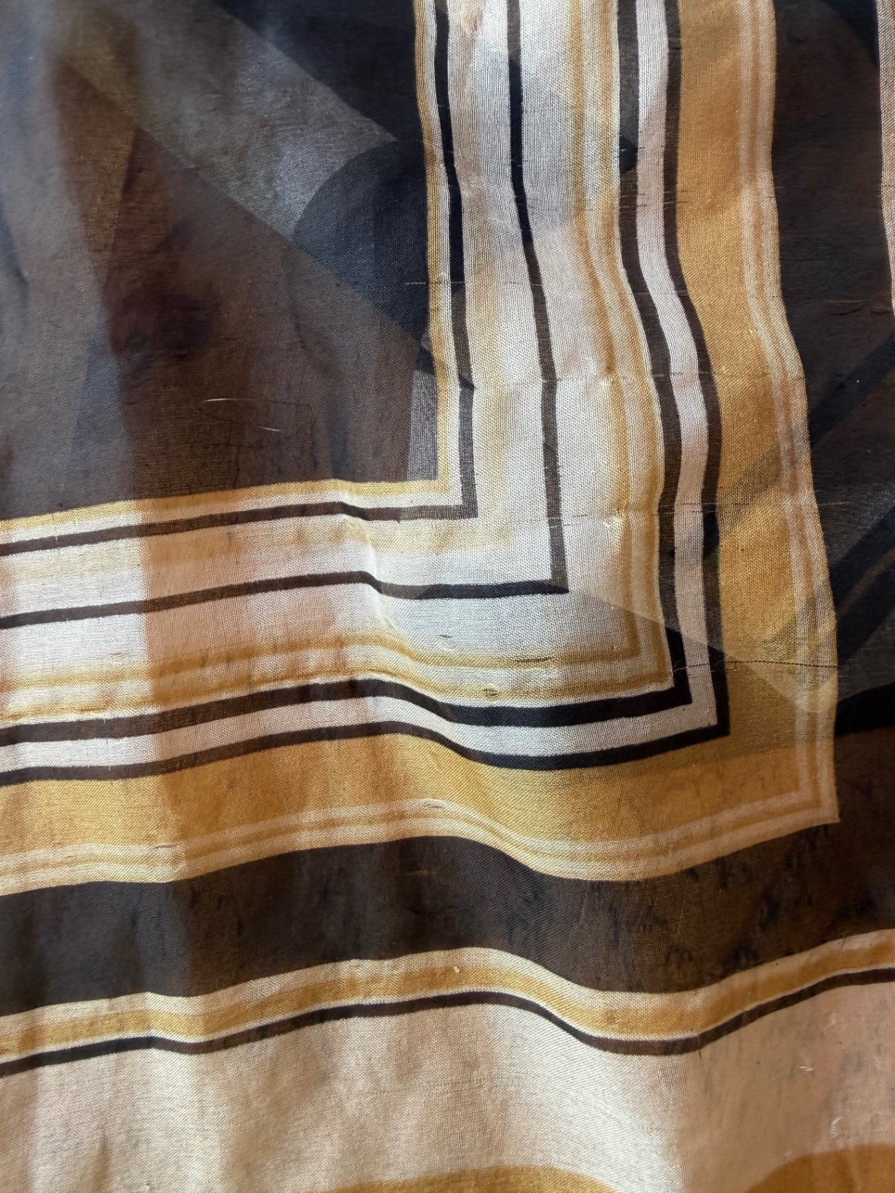 Brown Square Print Scarf 