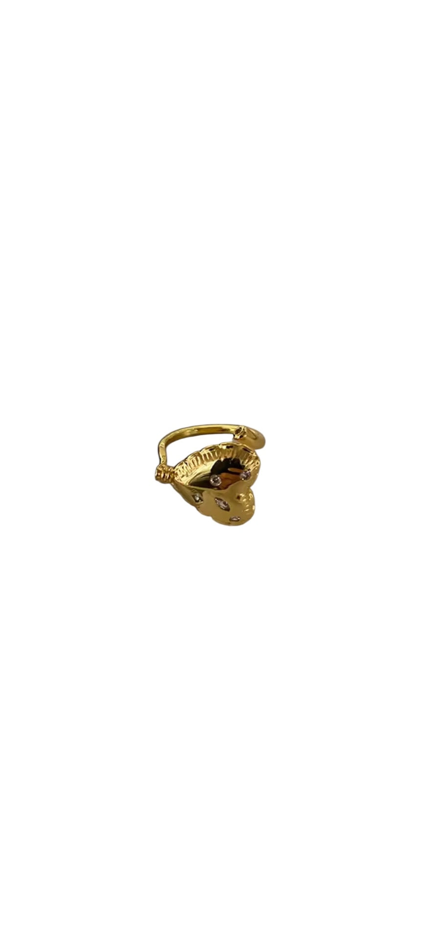 Gold Crystal Heart Ring