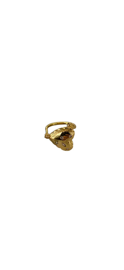 Gold Crystal Heart Ring