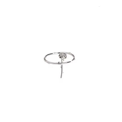 Silver Rose Thorn Ring